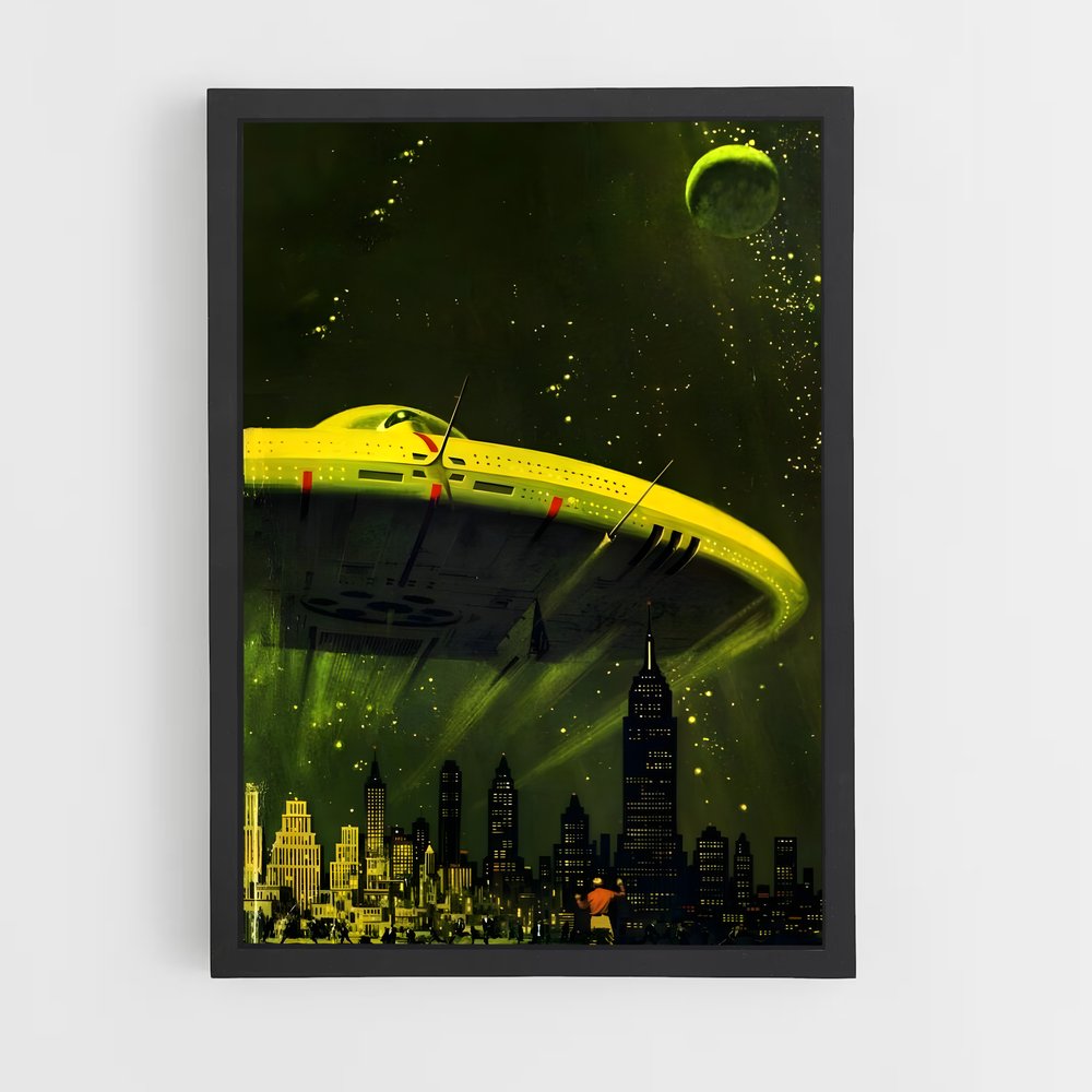Poster Saucer City – affiche Espace rétro (vue 2)